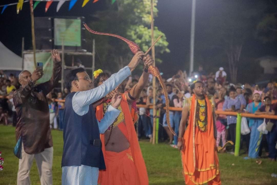 High Commissioner Dr. Pradeep Rajpurohit and Mayor of Chaguanas, His Worship Faaiq Mohammed attended Grand Ramleela celebration on the ocassion of Dussehra 2024